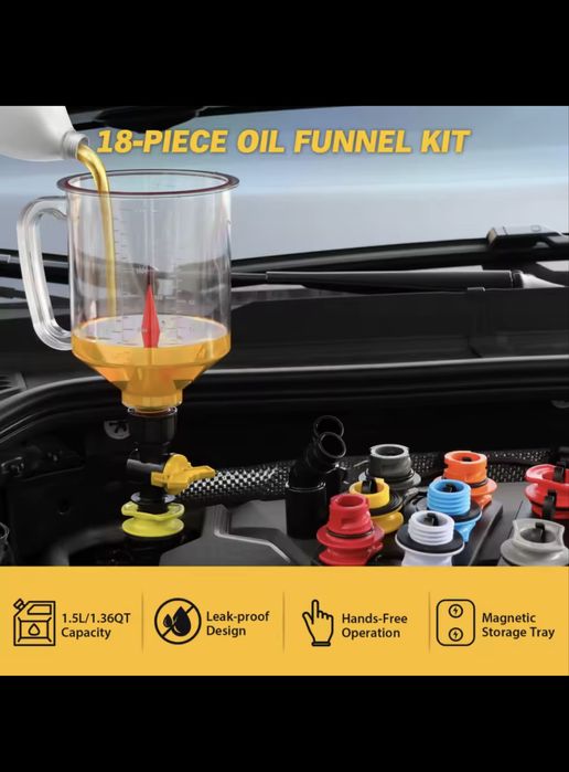 Фуния за масло със приставки за различни коли