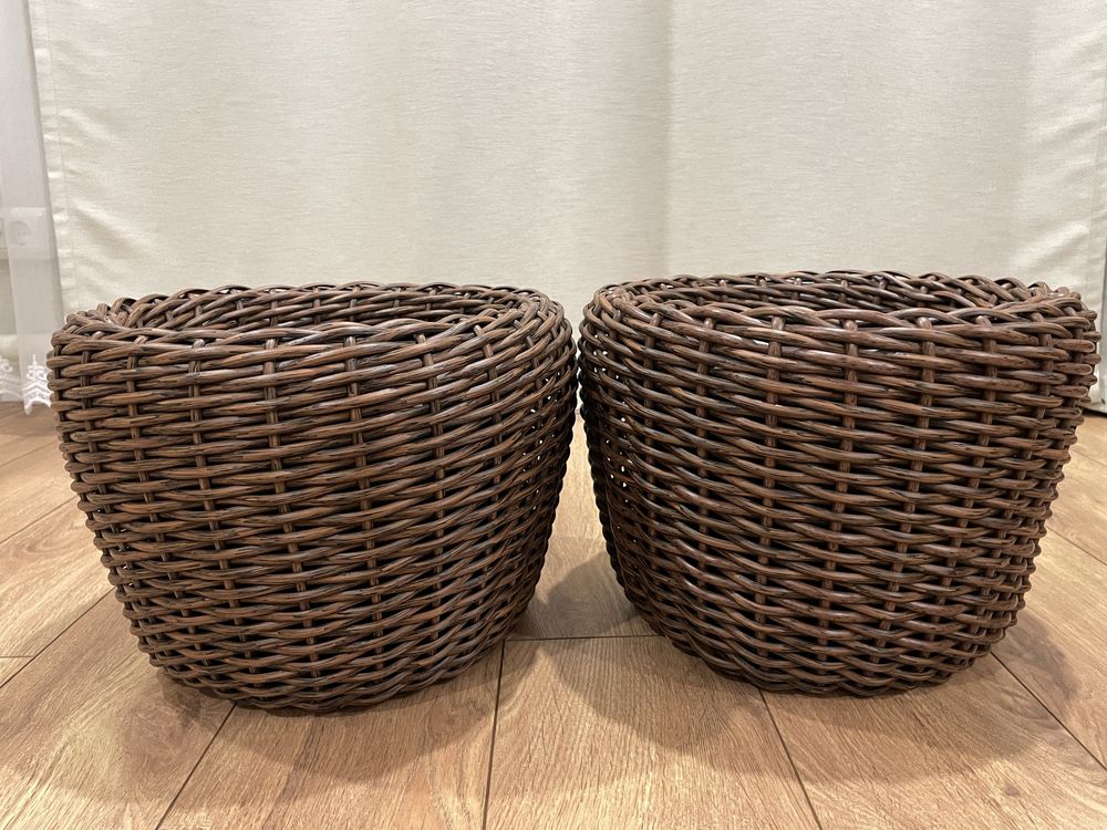 Кашпо из ротанга, ручная работа