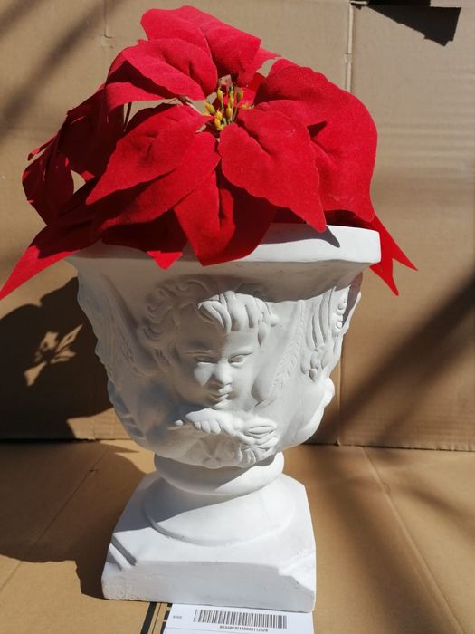 Ghiveci /vază, ciment alb