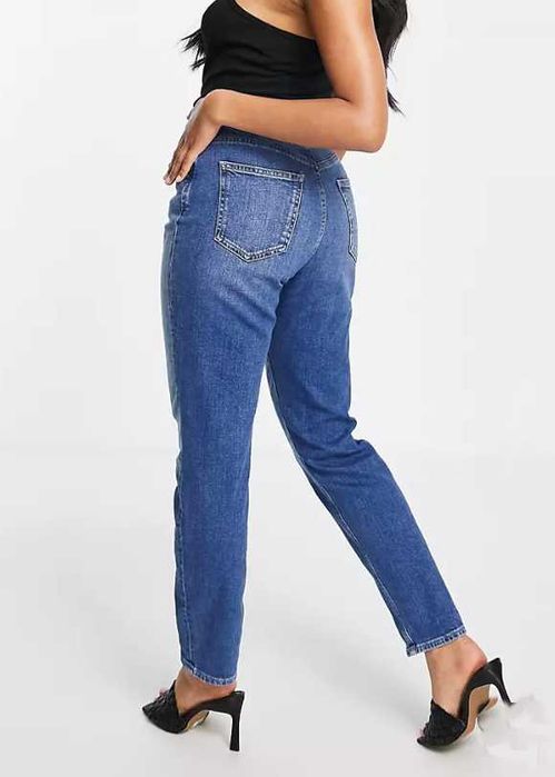 Blugi mom talie inalta model clepsidra Asos