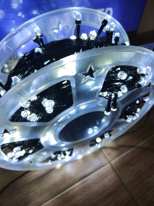 Коледнa Лед Инсталация 50м/100метра Верига Кристален Диод