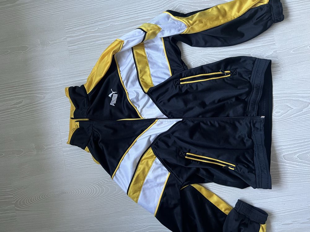 sport PUMA retro, mărimea M-L, negru/galben/alb, stare excelentă
