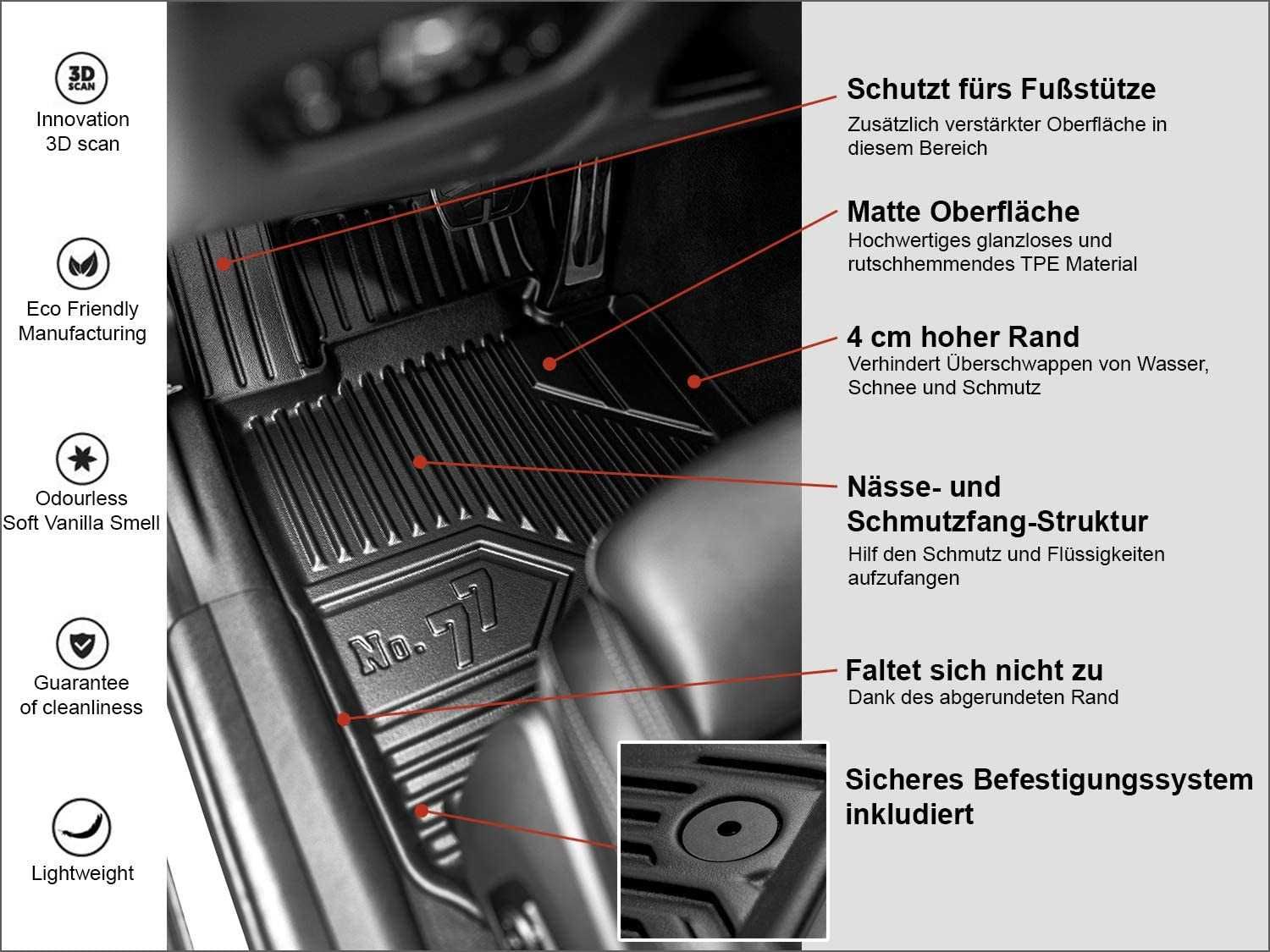 Гумени стелки Frogum 3D за VW Golf VI 6 от 2008 до 2012г.