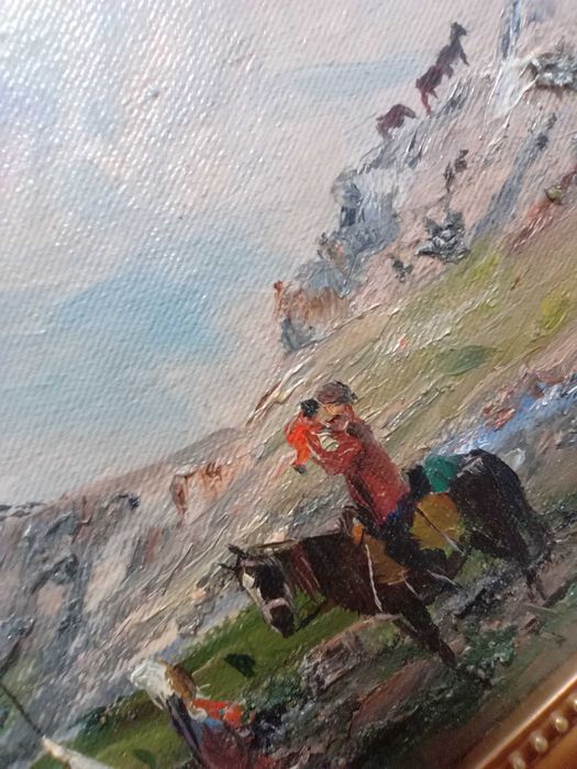 Страхотна картина маслени бои върху платно Курмангазы Акашевич Акашев