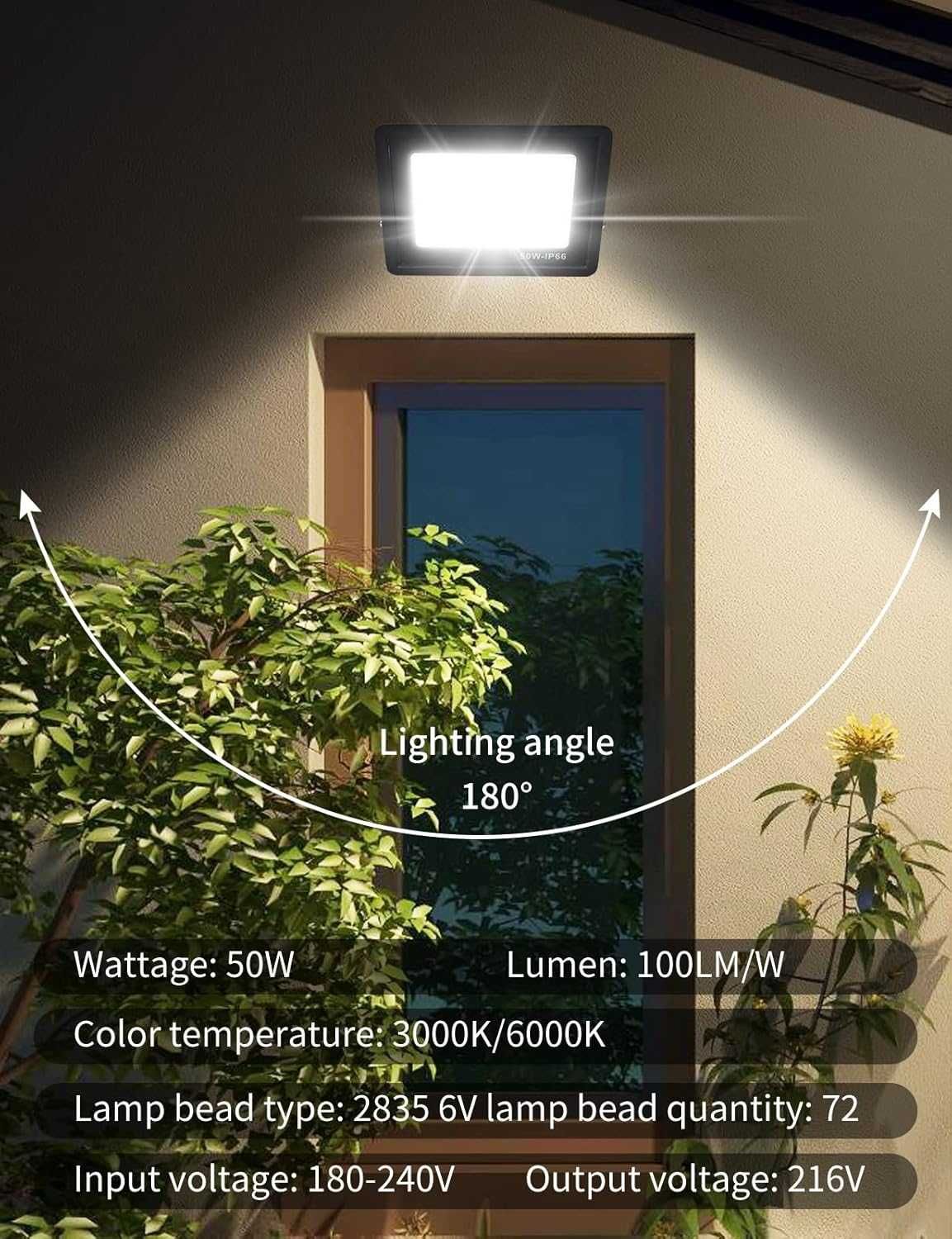 НОВИ! Външни LED прожектори 30W, 3000 лумена, студено бяло, 2 бр/к-кт