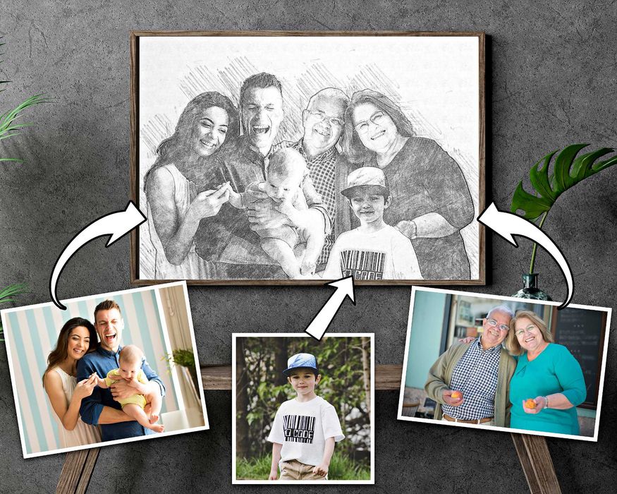 Сватбен дигитален акварелен портрет