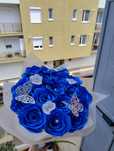 Buchet de trandafiri din satin