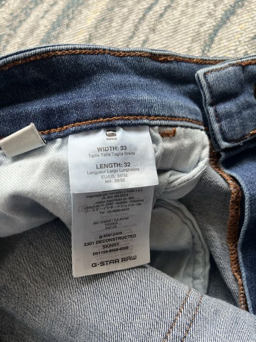 G Star RAW : 3301 Deconstructed - размер 33 Slim / Оригинал
