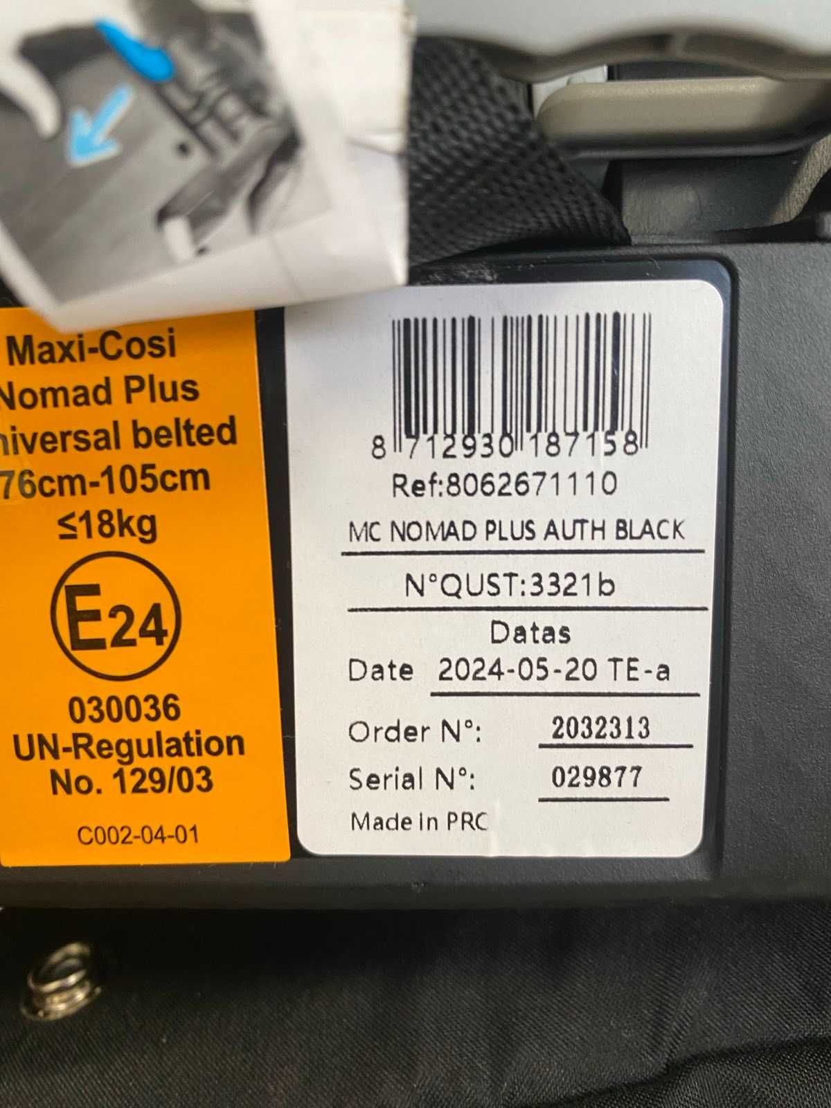 Детско столче за кола Maxi-Cosi Nomad Plus, сгъваемо, 15 месеца