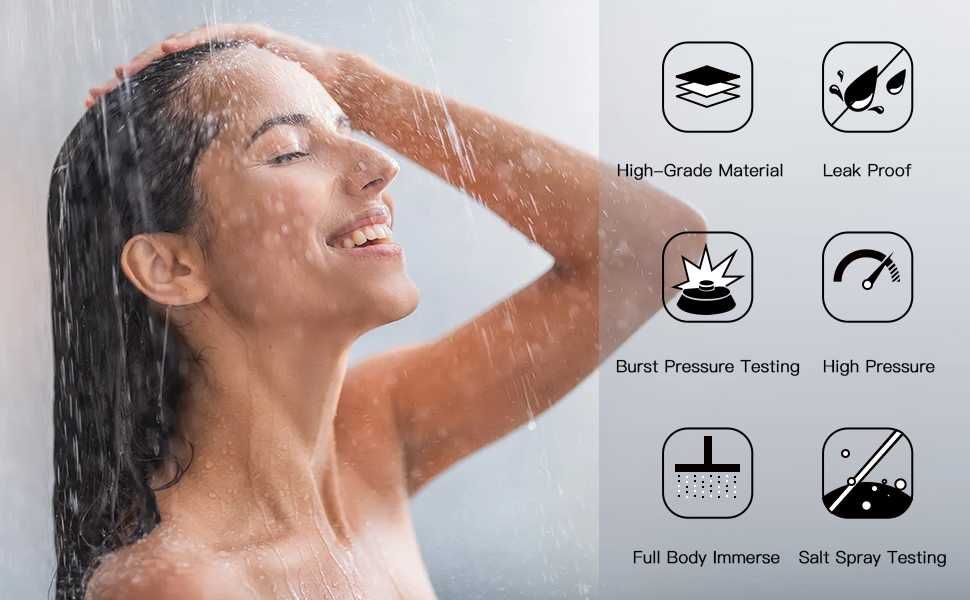 Cap dus tip Ploaie, 30x30cm, SLIM,Black Gold Crom, REDUS de la 300RON