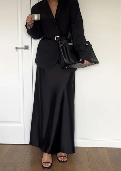 Юбка, атлас длина макси