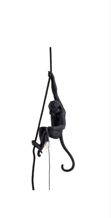 Vand lustra neagra din fibre naturale The Monkey Seletti