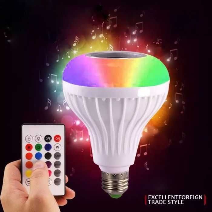 BLUETOOTH Музикална LED лампа крушка Е27 RGB Music ЛЕД Bulb блутут