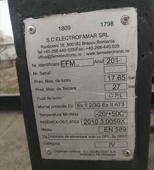 Stație GPL auto tip skid auto