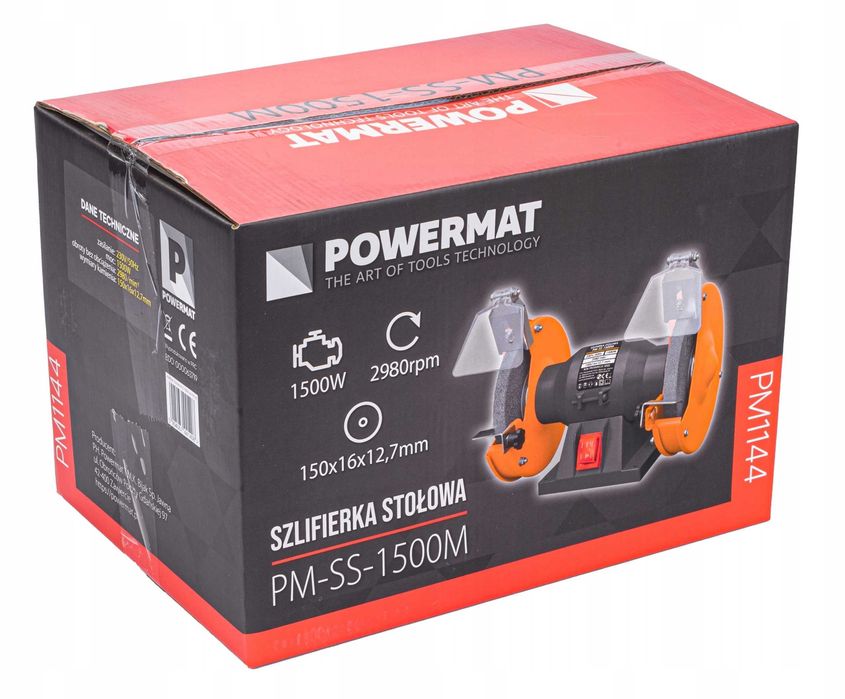 Polizor de banc 150mm 1500W, 2 discuri de piatra (PM1144)