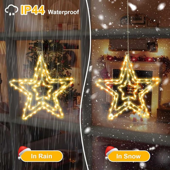 Decor Stea AGOTD 75 LED, 32 cm, Warm White, baterii, IP44