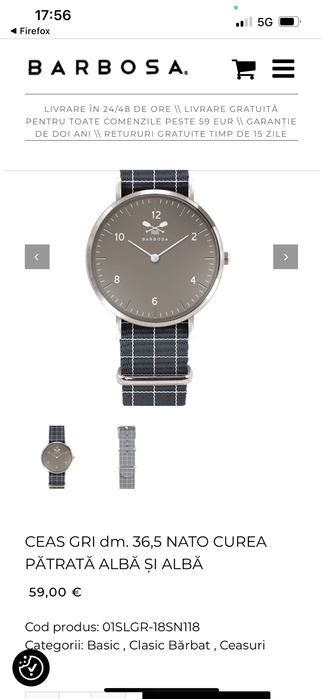 Ceas BARBOSA 36,5mm original,purtat in stare buna!!