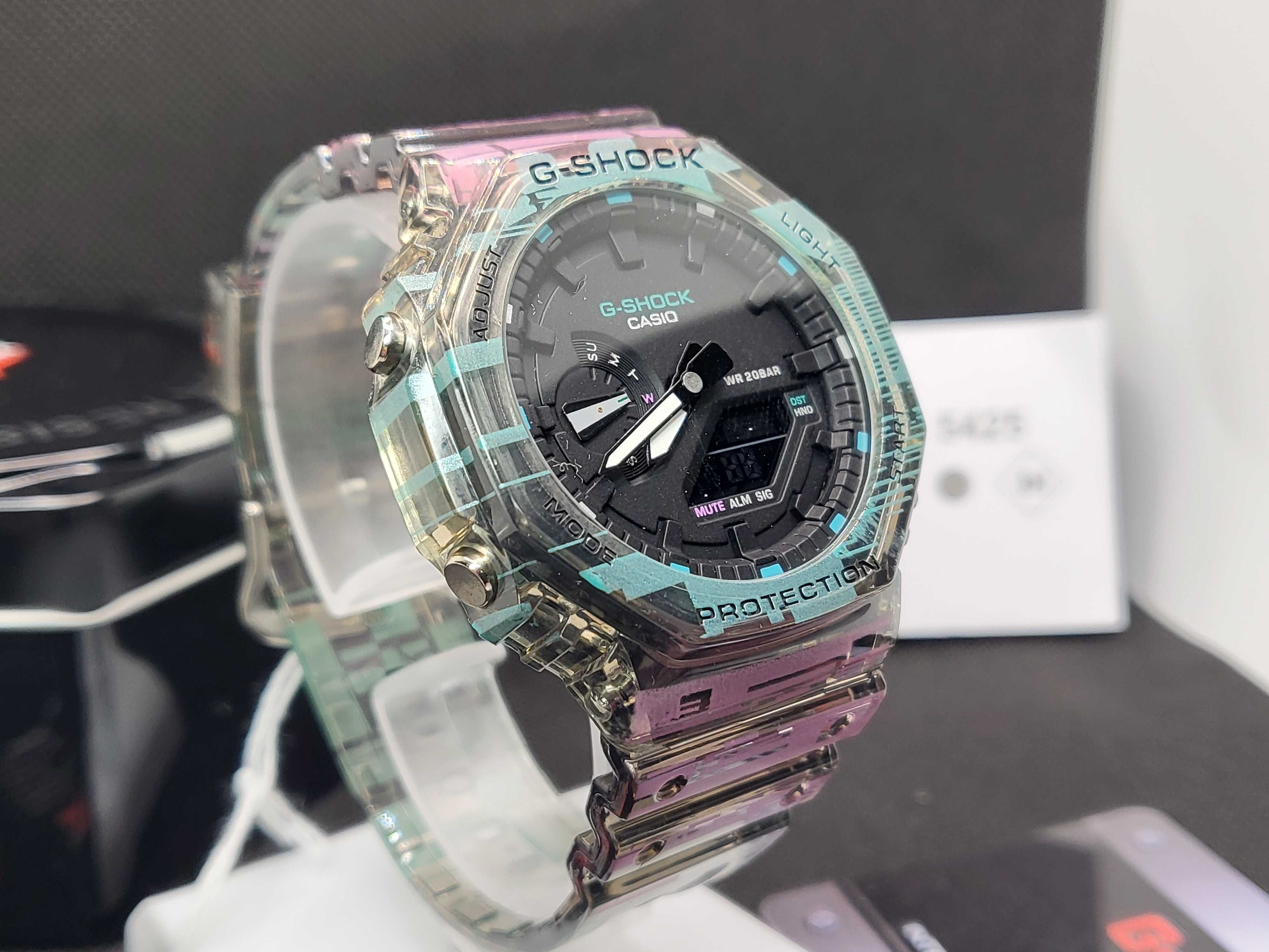 Ceas Casio g shock Skater GA 2100 Purple TransparentNou,Garantie 2 ani