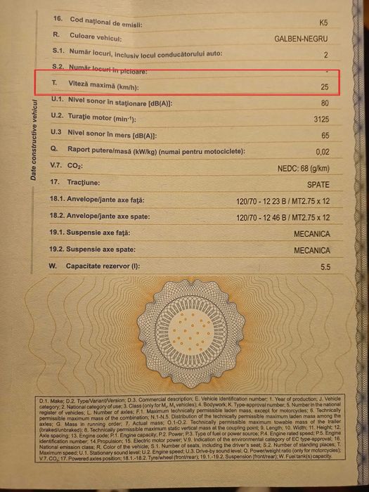 Vand Scuter Benzina BSK Diablo Limitat 25kmh (se conduce fara permis)