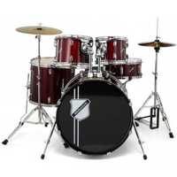 Set de tobe acustice Millenium Focus 18 Drum Set Red, culoare visiniu