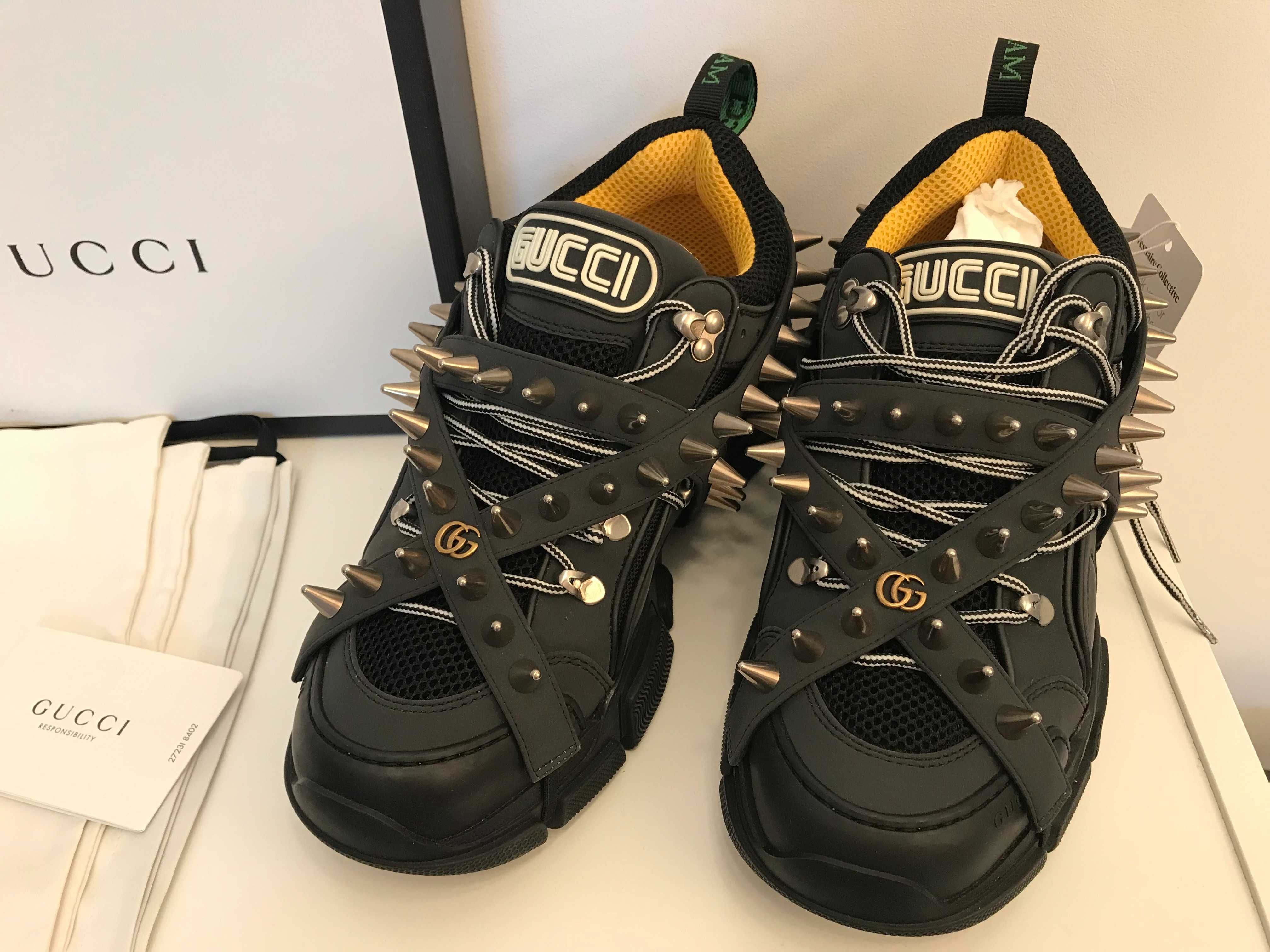 Gucci Flashtrek reflective 42 removable spikes, limited, full box