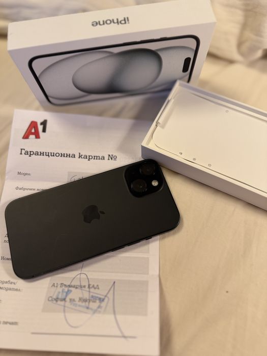 Iphone 15 с гаранция А1 128гб / gb черен