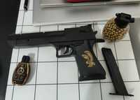 Pistol Copii cu bile incluse 250buc / Model Desert Eagle + Ținta