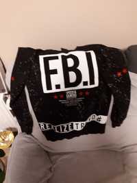 Bluza modernă cu  Fbi și scris