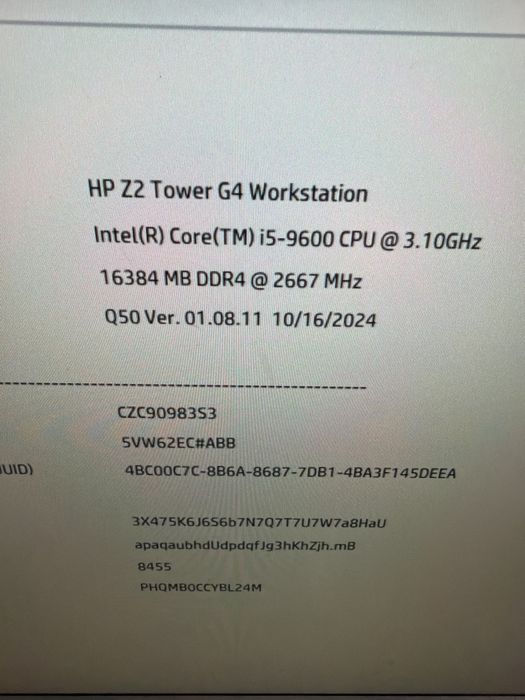 HP Workstation Z2 G4 i5 9gen 16g 512g ssd m2 GTX1650 4g