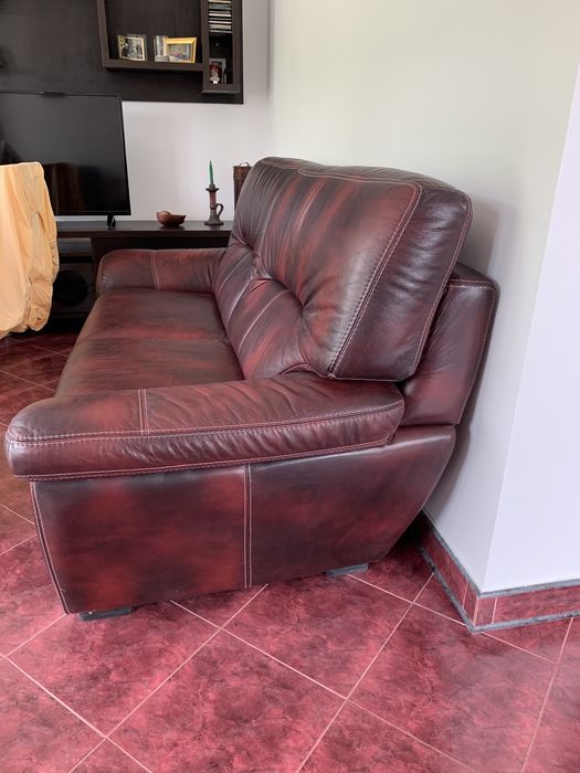 Set canapea + fotolii din piele naturală !