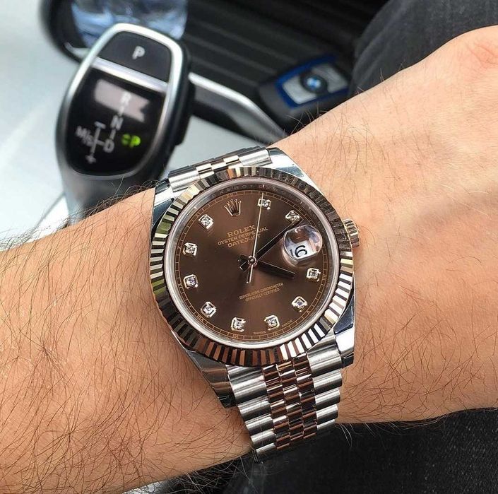 Rolex datejust 41mm двуцветен / шоколадов
