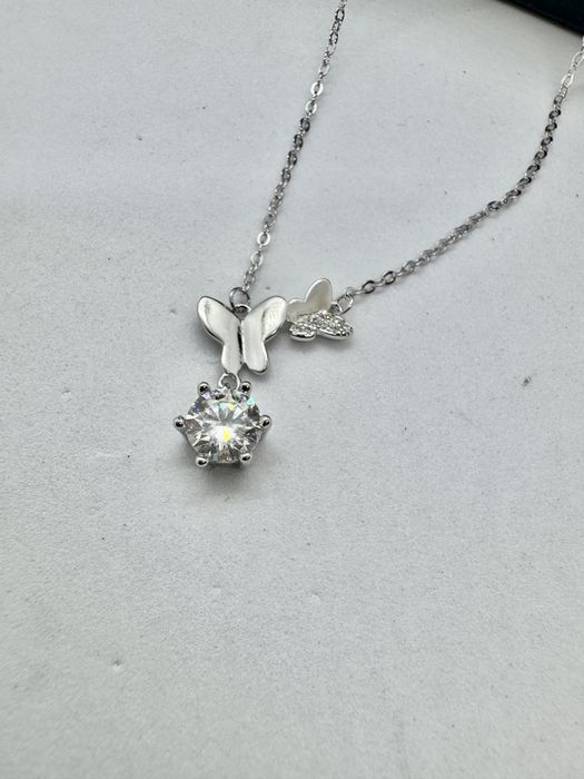 Сребърно колие с мойсанит (диамант) 1 карат