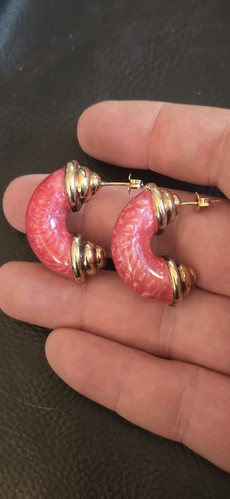 Cercei argint aurit email