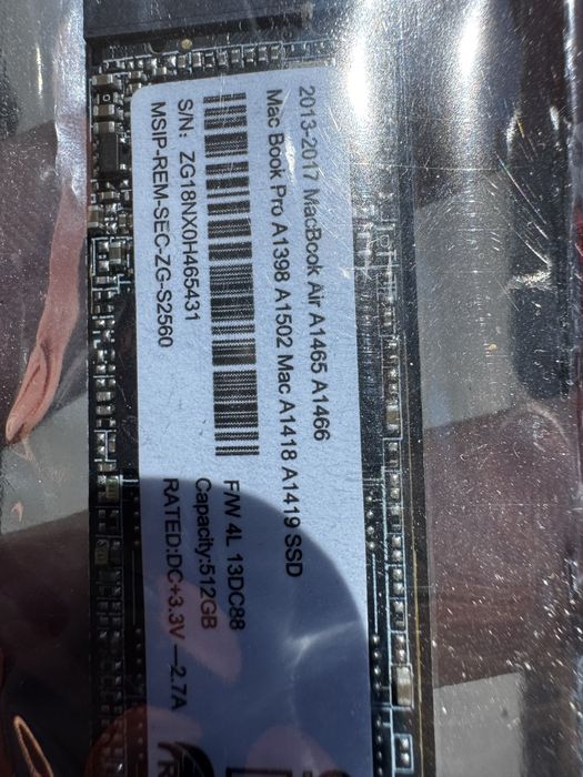 Apple Macbook air SSD 512gb 2013-2017