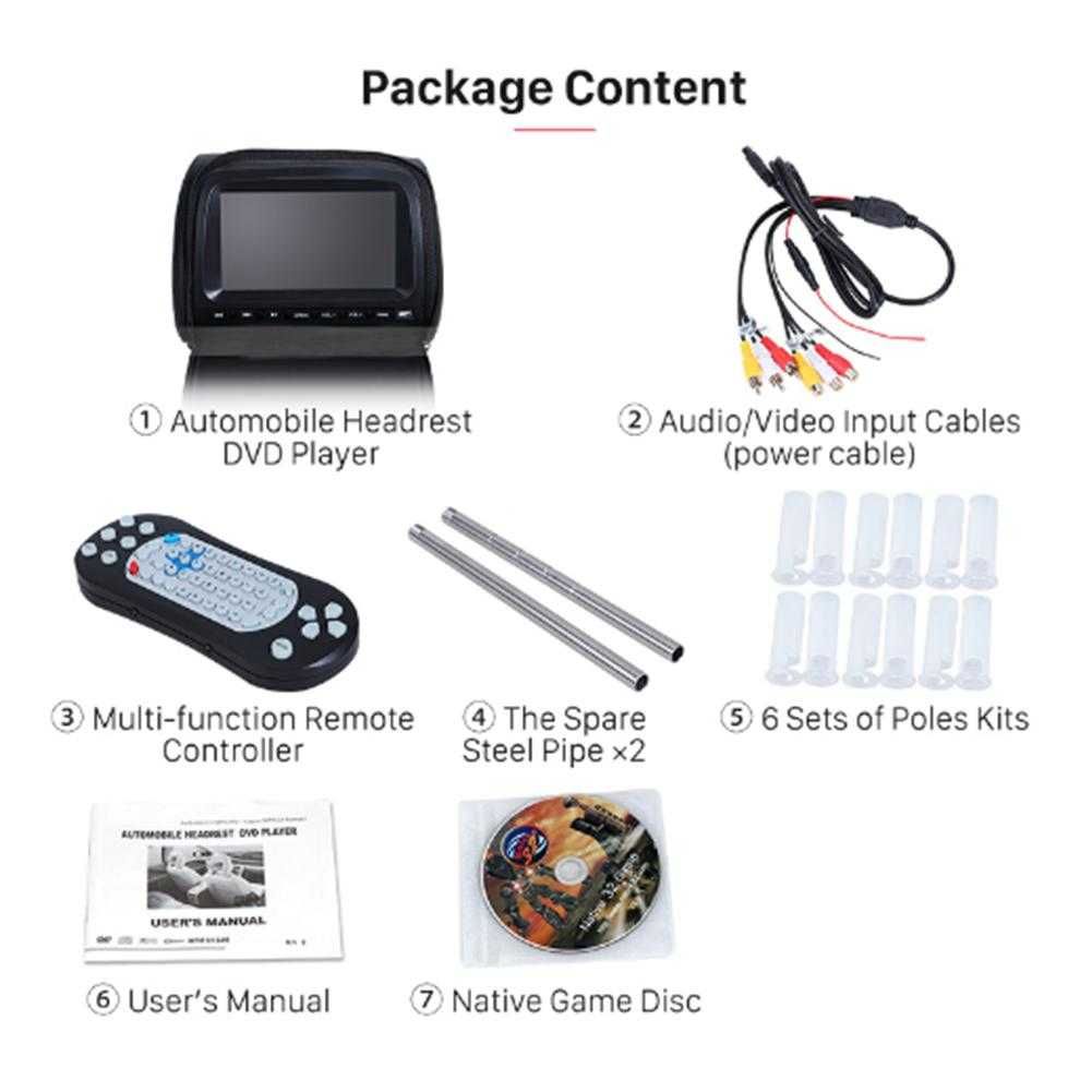 Подглавници за кола DVD 2 БРОЯ 7 инча с дигитален HD LED Монитор с цип