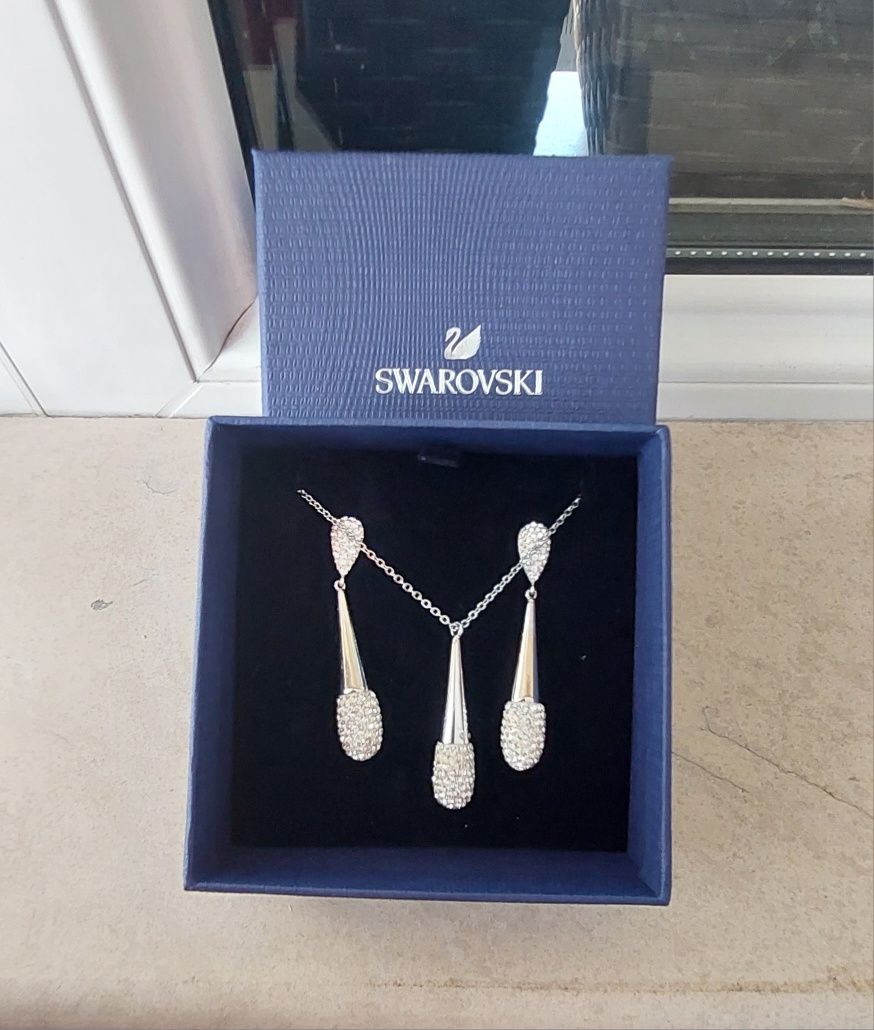 #Swarovski, обеци с колие