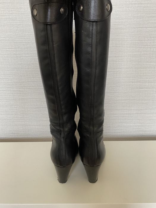 Ботуши естествена кожа н.40 черни