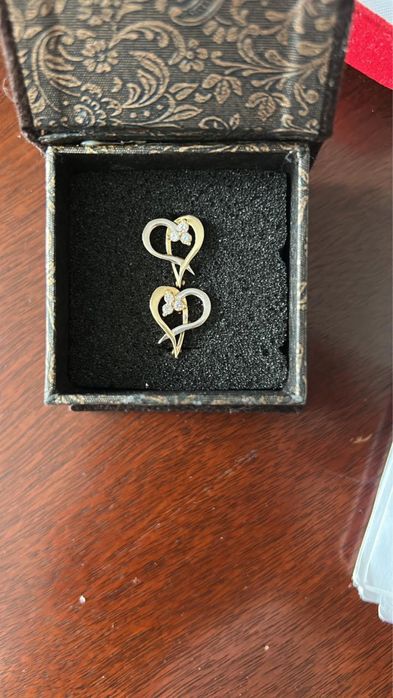 Продам золотые сережки с фианитами