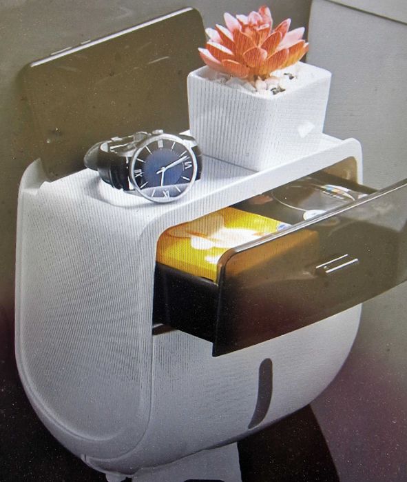 Водоустойчив органайзер за тоалетна харт. + чекмедже и поставка за GSM