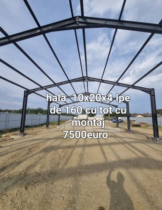Super oferta  hala 10x25x4  ipe de 160 cu montaj