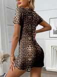 Costum,salopeta de damă cu imprimeu de leopard vara m