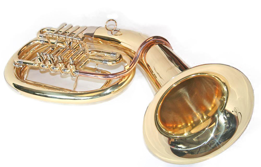 Eufoniu Bariton 4 clape Karl Glaser Bb/SiBemol Baritonhorn auriu