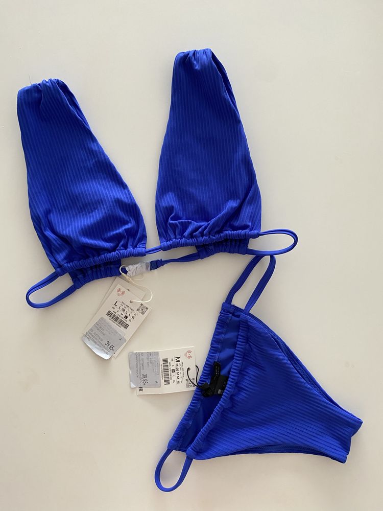 Нов син бански Zara – горнище L, долнище M