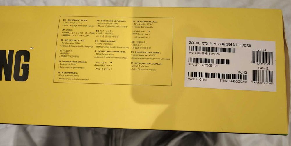 Placa Video RTX 2070 Zotac 8gb 256Bit GDDR6 Full Box Nvidia