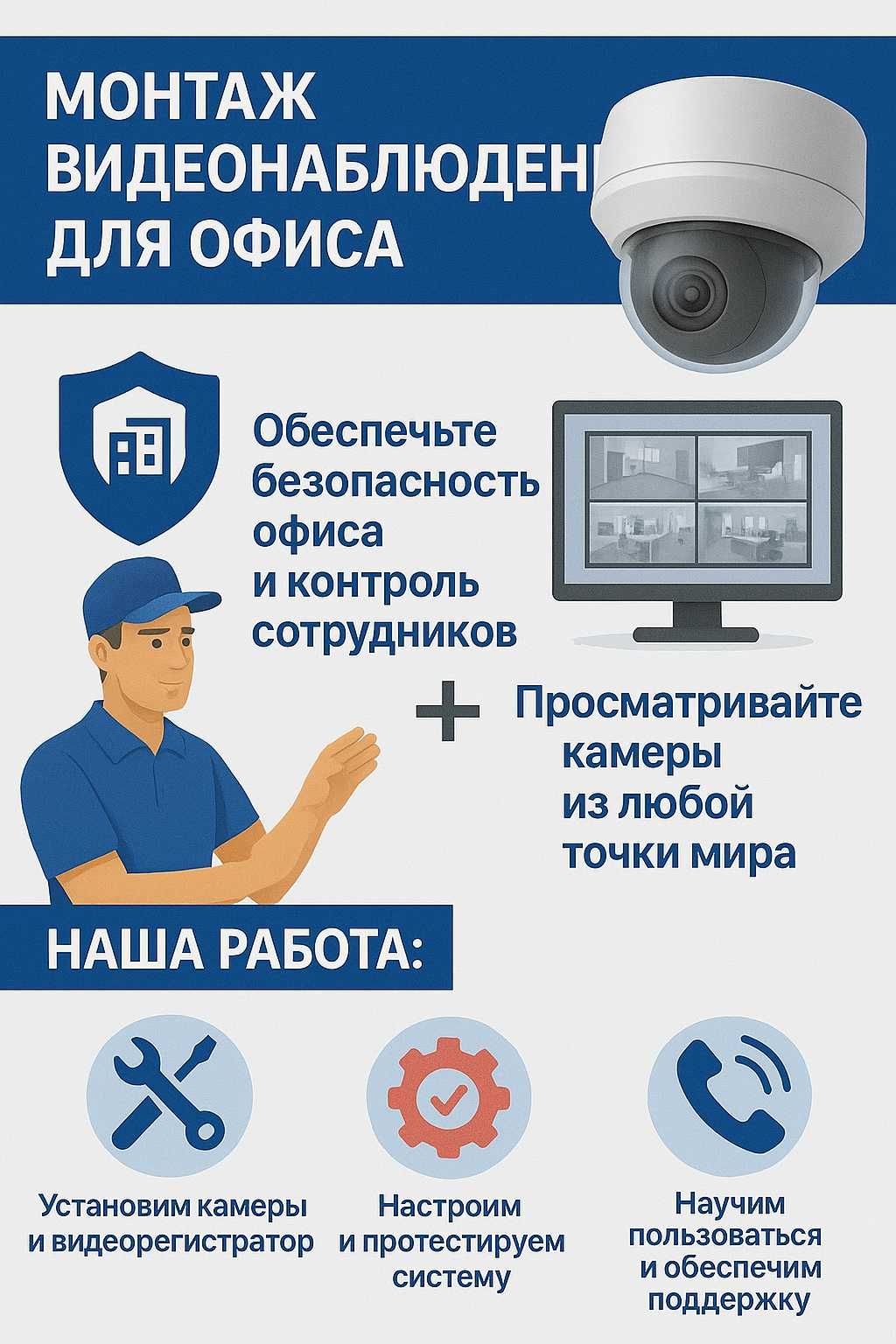 Видеонаблюдение в офис "ПОД КЛЮЧ" — Надёжность, Контроль, Спокойствие!