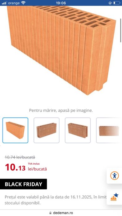 Caramida zidarie Porotherm 500x115x238 mm