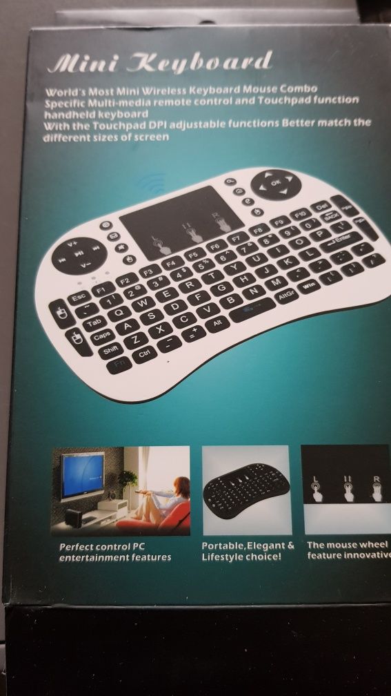 Tastatura Wireless I8, Alb, Air Mouse Touchpad 2.4ghz Pentru