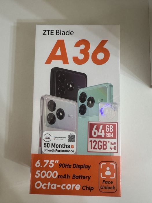 Смартфон новый ZTE BLADE A36