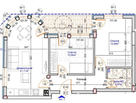 3-стаен в Варна-Централна поща площ 89 цена 297200