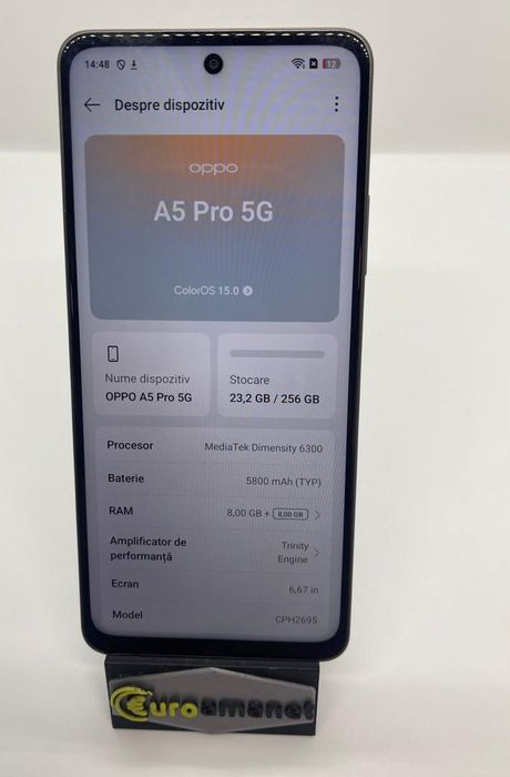 Telefon mobil OPPO A5 Pro, Dual SIM, 8GB RAM, 256GB, Black Brown -A-